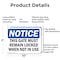 Signmission This Gate Must Remain Locked When Not In Use, 10 in W x Rectangle, Aluminum OS-2PACK-NS-A-710-L-18618 - alternate 5
